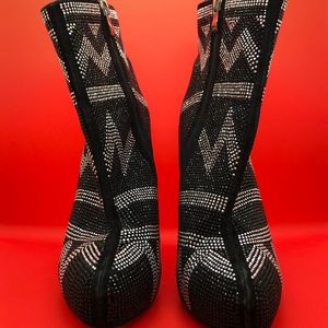 ALDO BLACK AND SILVER BOOTIE